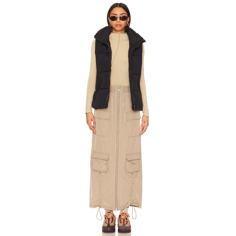 Revolve H:ours Khaki Elastic Waist Cargo Style Emerson Maxi Skirt S $238 msrp - Picture 4 of 10